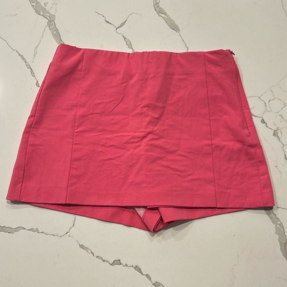 Zara Pink Mini Skirt with Built-in Shorts